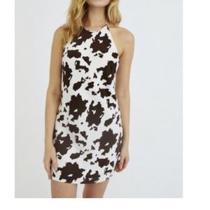 Urban Outfitters Naomi Cow Print Slip Dress